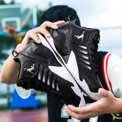 Men'S Trendy Casual Training Sneakers - Lightweight, Shock-Absorbing Running Shoes with Soft Rubber Sole, Breathable Fabric Lining, and Durable Synthetic Upper in White & Black, Lace-Up Design, Athletic Footwear | Modern Snea