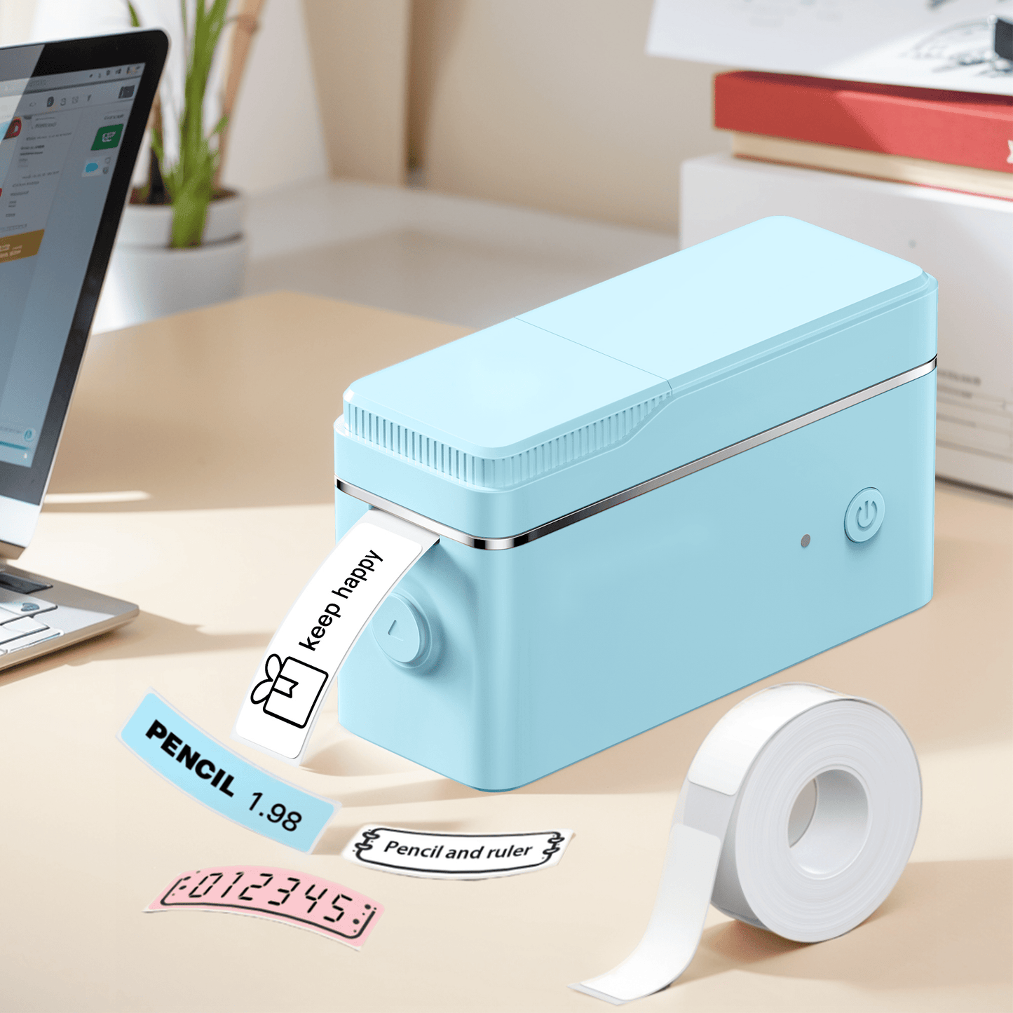 Portable Label Printer And Label Paper, P31S Mini Label Printer, Wireless Connection, No Need for Ink Or Toner, Suitable for Smartphones, Home, Office, School, Equipped with a Roll of Self-Adhesive Label Paper, Available in D