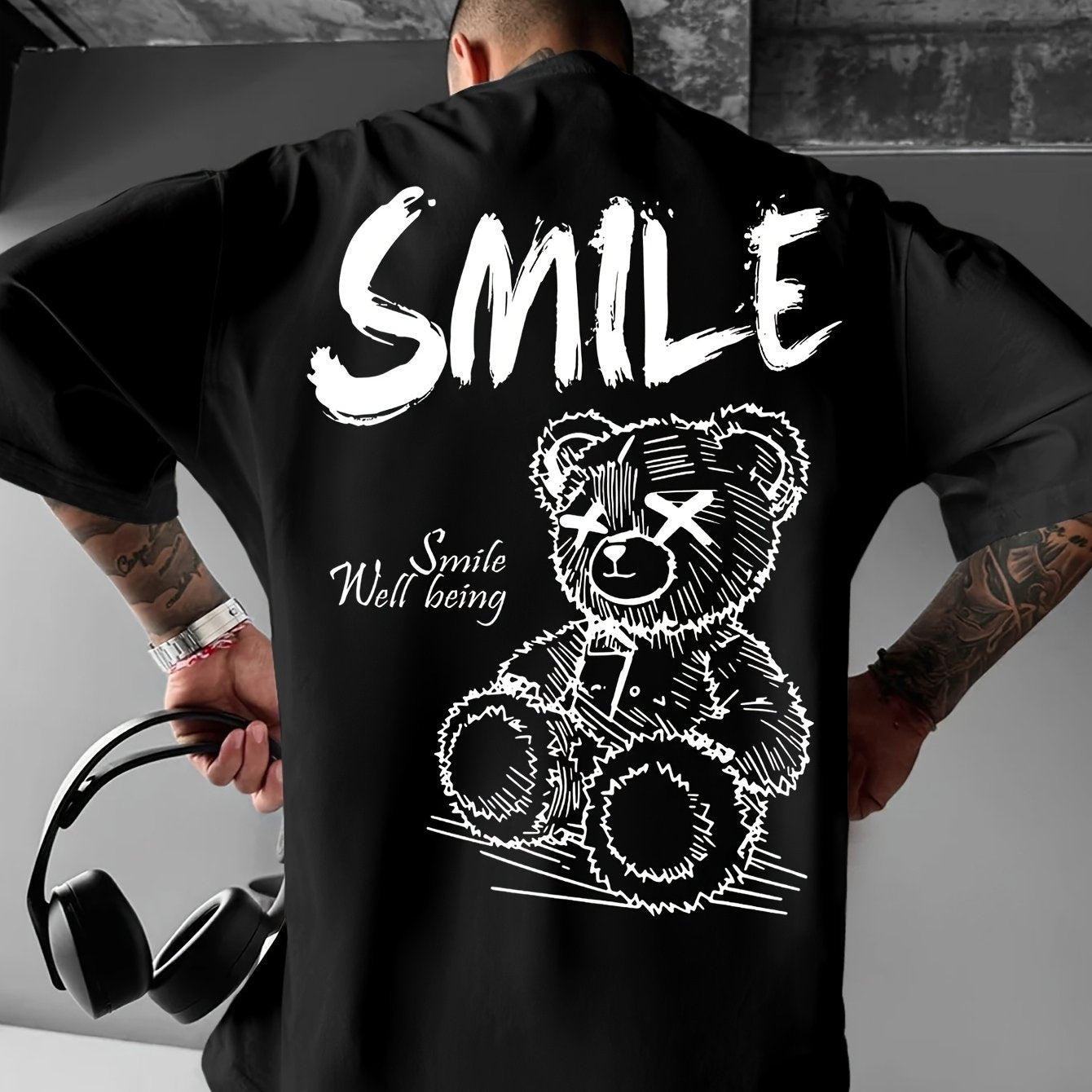 Men'S Bright Yellow Graphic T-Shirt - Loose Fit Streetwear Tee with Smile Design, Round Neck Summer Shirt for Everyday & Formal Outfits - Lightweight Casual Top, Street Style, Bold Print, Comfortable Material, Printed Shirt,