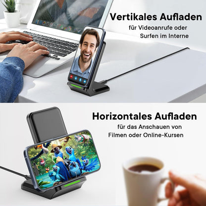 Wireless Charger, 15W Wireless Charger, Inductive Charging Station for iPhone14/13/12/11/Pro/Max/Plus/XS/XR/X, for Samsung Galaxy S22/S21S20/S10/S9/Note10/9, and Qi-Enabled Phone