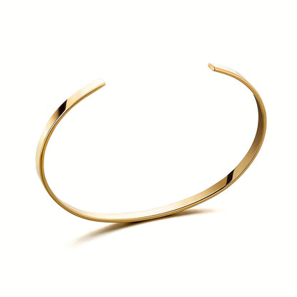 1pc Stylish 316 Stainless Steel Open Cuff Bracelet for Men - 3.5mm/5mm Adjustable, Golden-Tone Finish, Versatile for Daily Wear & Parties, Perfect Gift Idea, Party Accessory, Modern Accessory, Goldtoned Metal