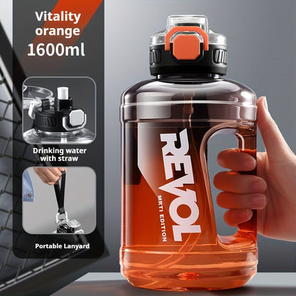 54oz Leakproof Sports Water Bottle with Straw & Handle - BPA-Free, Durable PC Material, Ideal for Gym, Fitness, Outdoor Travel, Camping & Hiking - Colorful Water Bucket Design, Camping Water Bottle|Stylish Water Bottle|Durabl
