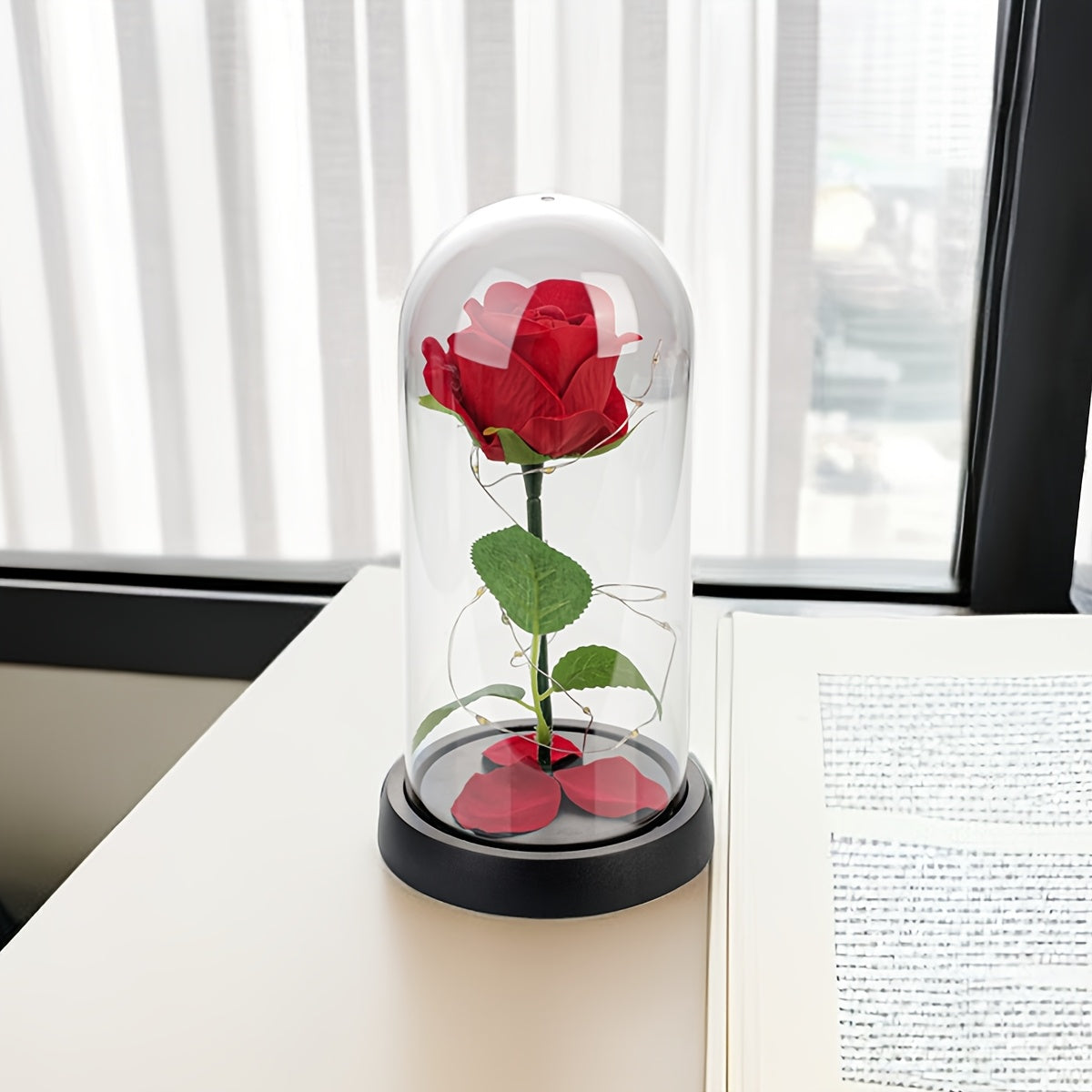 1 simulated flower everlasting flower ornament, red rose ornament, Valentine's Day roses, I love you, suitable for Valentine's Day gifts, Christmas gifts, birthday gifts, New Year's Eve gifts, Mother's Day gifts, room decorat