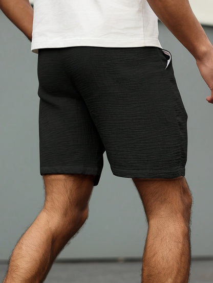 Men's Summer Cotton Casual Shorts with Elastic Waistband