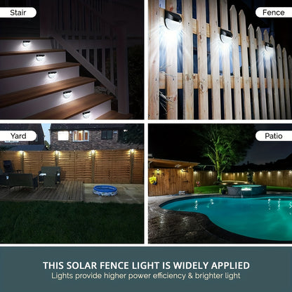 Staaricc 2/4/6pcs Solar fence lights, solar deck lights, solar wall lights, solar wall-mounted lights, outdoor fence deck garden garage ladder lighting