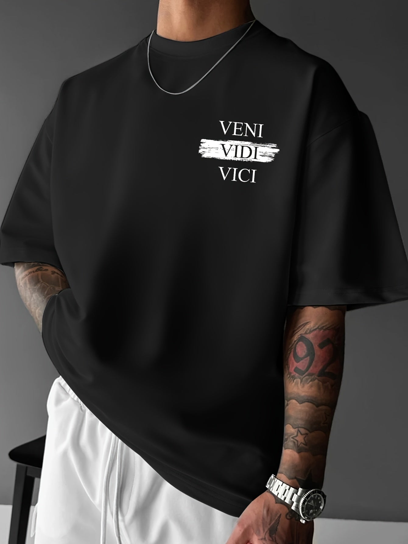 Men'S Casual Crew Neck T-Shirt, Loose Fit, Graphic Print, Polyester, Short Sleeve, Summer Streetwear Tee, Daily Tshirt | Bold Streetwear | Graphic Print Tee