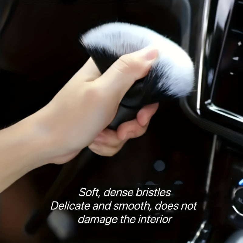 1pc Car Interior Detail Brush, Soft Bristle Cleaning Brush, Dusting Brush, Car Interior Cleaning Tool, Car Detail Brush, Car Dashboard Dusting Brush, Without Battery, Uncharged, Plastic Material