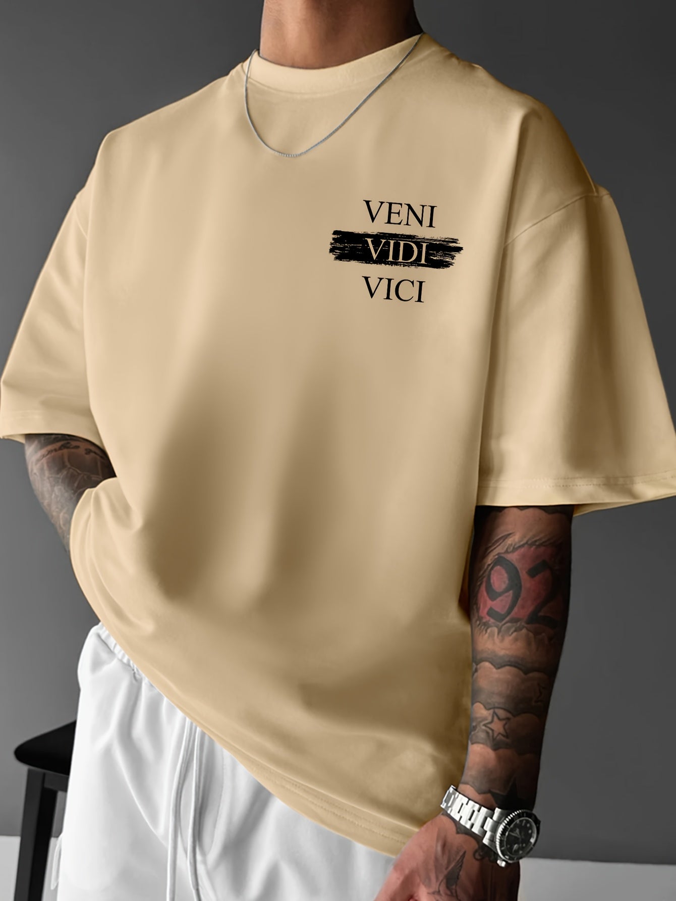 Men'S Casual Crew Neck T-Shirt, Loose Fit, Graphic Print, Polyester, Short Sleeve, Summer Streetwear Tee, Daily Tshirt | Bold Streetwear | Graphic Print Tee