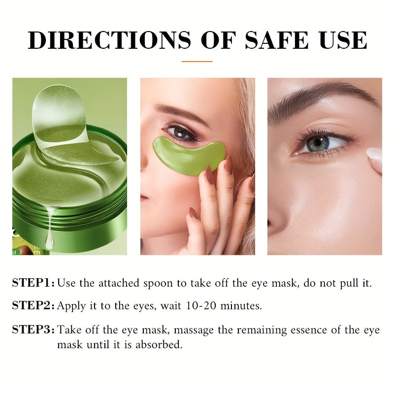 ROZINO Aloe Vera & Hyaluronic Acid Eye Mask - 60pcs Deep Moisturizing Essence Patches for Dark Circles, Puffiness, and Wrinkles, Brightens and Firms Skin, Suitable for All Skin Types, Eye Care | Natural Ingredients | Hydratin