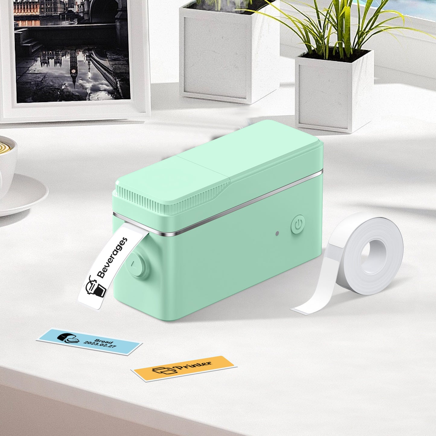 Portable Label Printer And Label Paper, P31S Mini Label Printer, Wireless Connection, No Need for Ink Or Toner, Suitable for Smartphones, Home, Office, School, Equipped with a Roll of Self-Adhesive Label Paper, Available in D