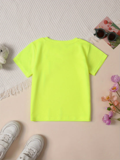 Youngsters' Stitch Cartoon Print T-Shirt - Pink Casual Summer Top with "We Love Stitch" Design, Soft & Breathable Knit Fabric, Round Neck, Machine Washable, Perfect for Youngsters' Playtime & Holidays, Youngsters'S Playtime S