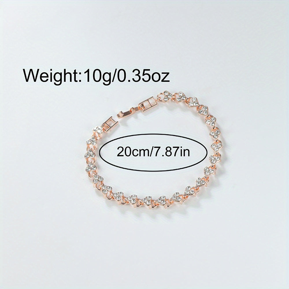 2pcs CAYON Women'S Quartz Watch & Bracelet Set - Elegant White Faux Leather Strap with Rose Golden-Tone Accents, Sparkling Crystal Bracelet, Casual Style, Perfect Valentine'S Day Gift, Valentine'S Day Accessory | Elegant Watc