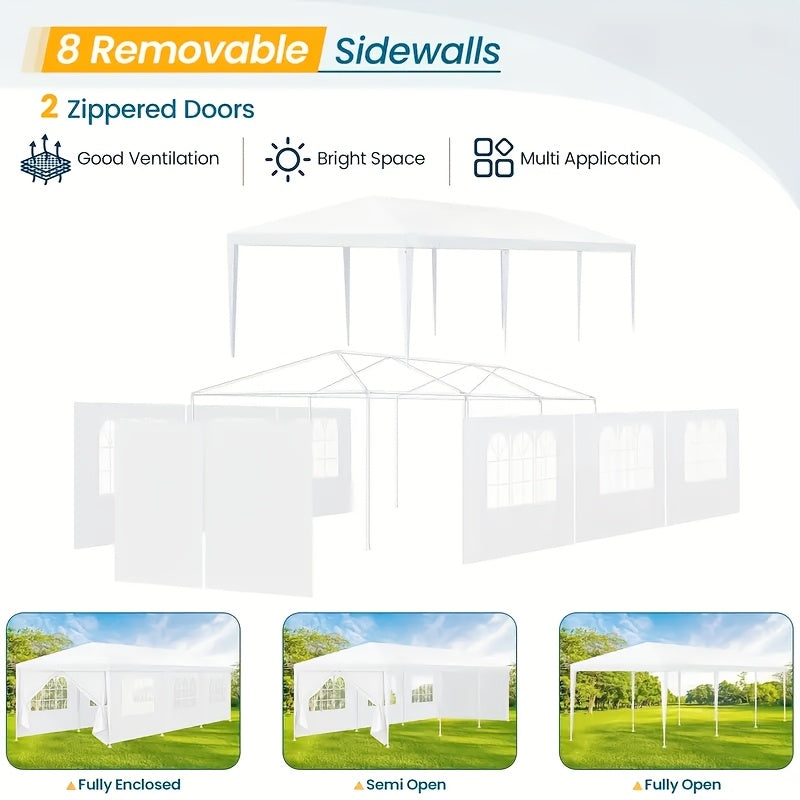 3×9m Pop-Up Tent, Party Canopy with Removable Side Walls, Outdoor Tent Suitable for Gatherings, Patio Pavilion, Wedding Event Tent