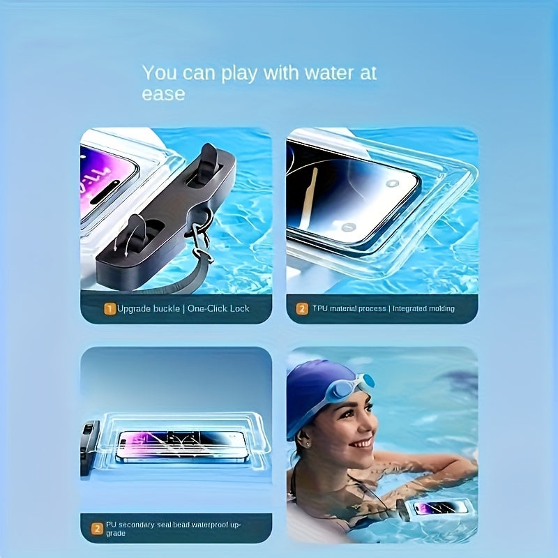 2pcs High Quality Phone Pouch with Lanyard - Clear Photo Taking for Swimming, Snorkeling, Beach, Pool, and Outdoor Activities, White, Swimming Essentials, Transparent Design, Durable High Quality Material