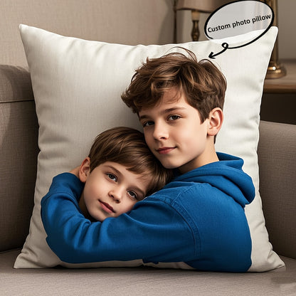 Customized personalized photo-printed pillowcases, single-sided printed pillowcases, brother pillowcases, suitable for bedroom and living room custom pillows, gifts, pillows, family personalized photo mats, homemade photo pil