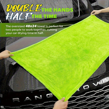 Full-Size SUV Truck Drying Towel - 121.92cm x 60.96cm Dual-Sided Microfiber, High Absorbency & Scratch-Resistant, Machine Washable for Car Cleaning & Drying, Vehicle Wash Accessories, High Absorbency Fabric
