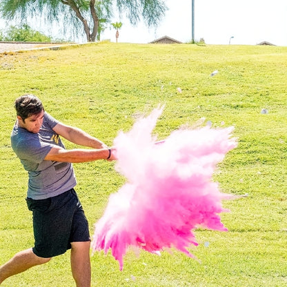 Gift box packaging for baseball gender revelation, party atmosphere props, plastic, boy or girl prediction games, including pink and blue powder packs, celebration supplies