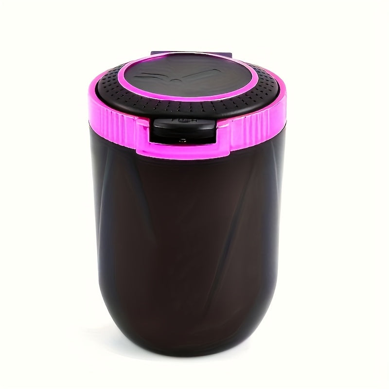 New Car Ashtray, Detachable Storage Box with One-Click Automatic Lid, Metal Lining