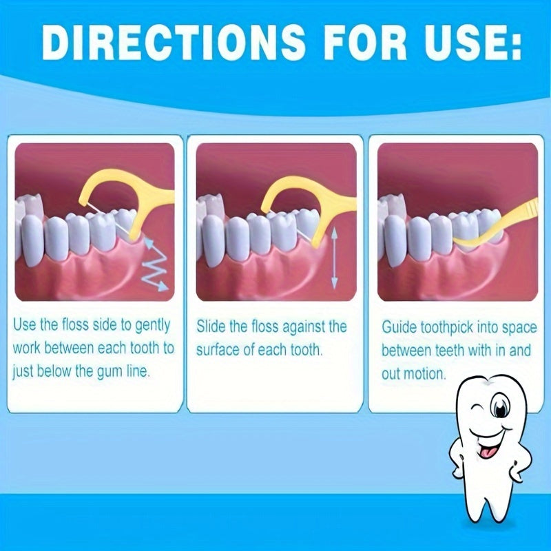 1 Box Of 50 Floss Fruit-flavored Floss, Individually Packaged Disposable Floss Picks, Mint Toothpick Strings, Portable Floss Picks, The Best Partner For Keeping Teeth Healthy And Clean.