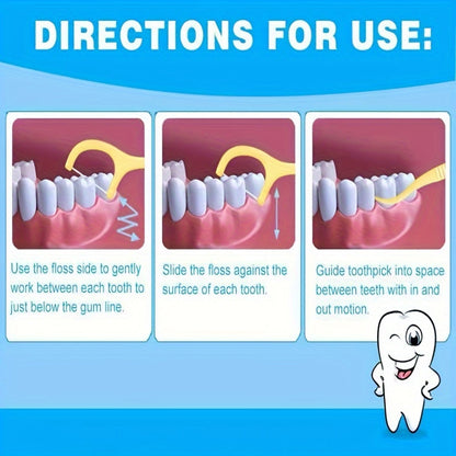 1 Box Of 50 Floss Fruit-flavored Floss, Individually Packaged Disposable Floss Picks, Mint Toothpick Strings, Portable Floss Picks, The Best Partner For Keeping Teeth Healthy And Clean.