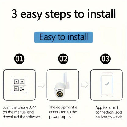 Spherical safety camera, motion detection, color night vision, alarm push, FHD wireless Wi Fi smart home safety camera, 355 ° panoramic monitoring camera, intelligent motion detection, two-way audio, only 2.4GHz, Wi Fi camer