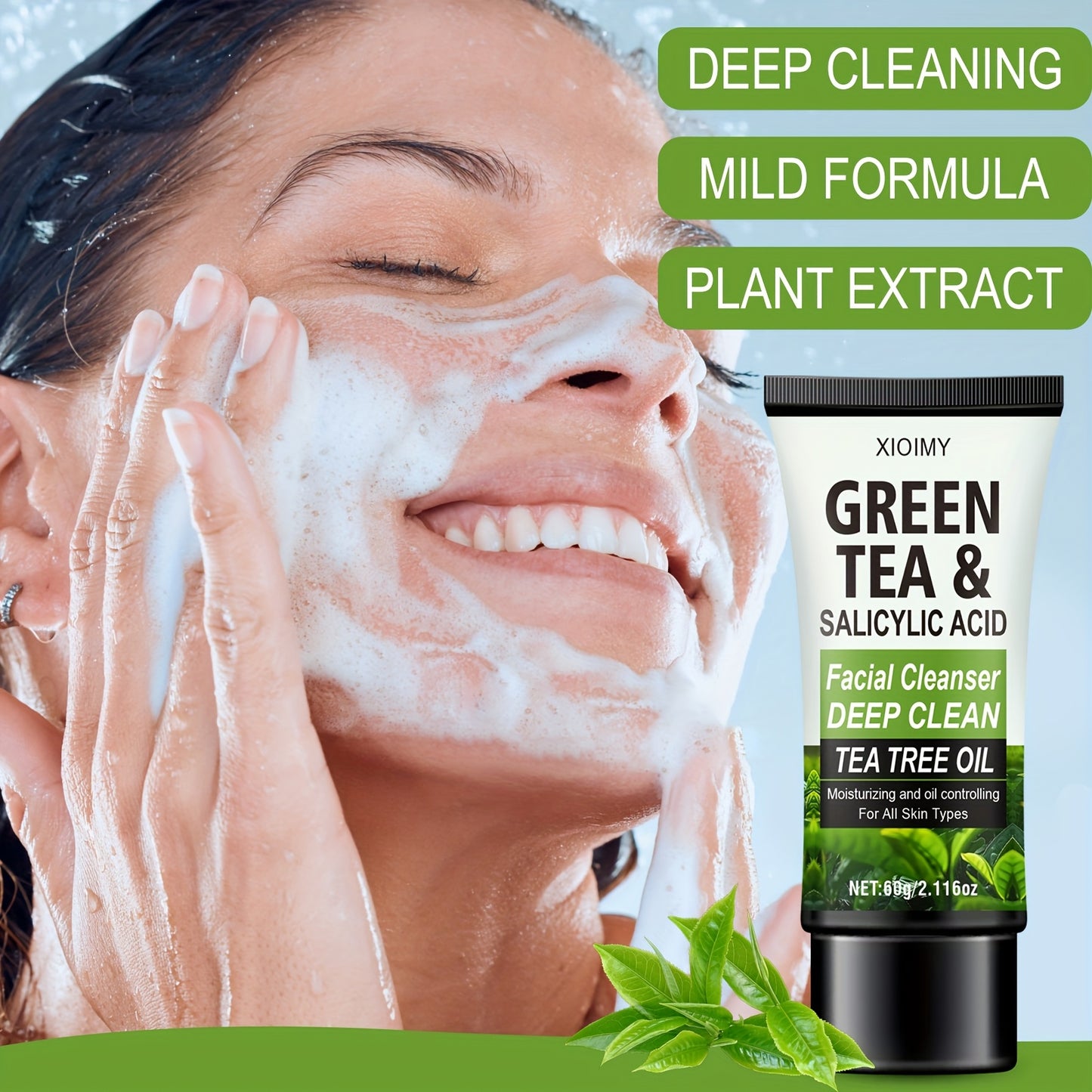 XIOIMY Green Tea & Salicylic Acid Facial Cleanser - 60g