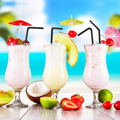 100pcs thickened and durable straws, bendable, food-safe, suitable for smoothies, boba, bubble milk tea and tropical beverages, perfect for home use and parties. Bendable beverage straws, decorative drinking straws, straw cup