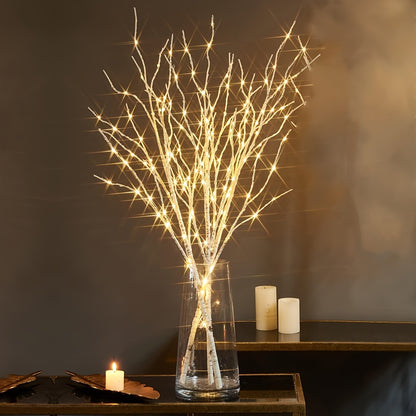 Illuminated birch branch decorative light, simulated artificial branches, battery powered, suitable for indoor and outdoor Christmas, weddings, parties, Valentine's Day, home decoration lights, etc