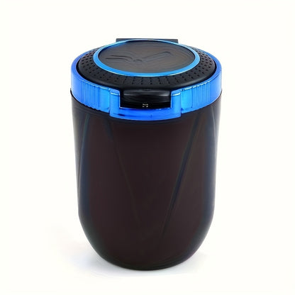 New Car Ashtray, Detachable Storage Box with One-Click Automatic Lid, Metal Lining