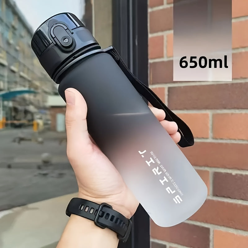 1pc Portable Leakproof Water Bottle With Time Marker And Carrying Strap