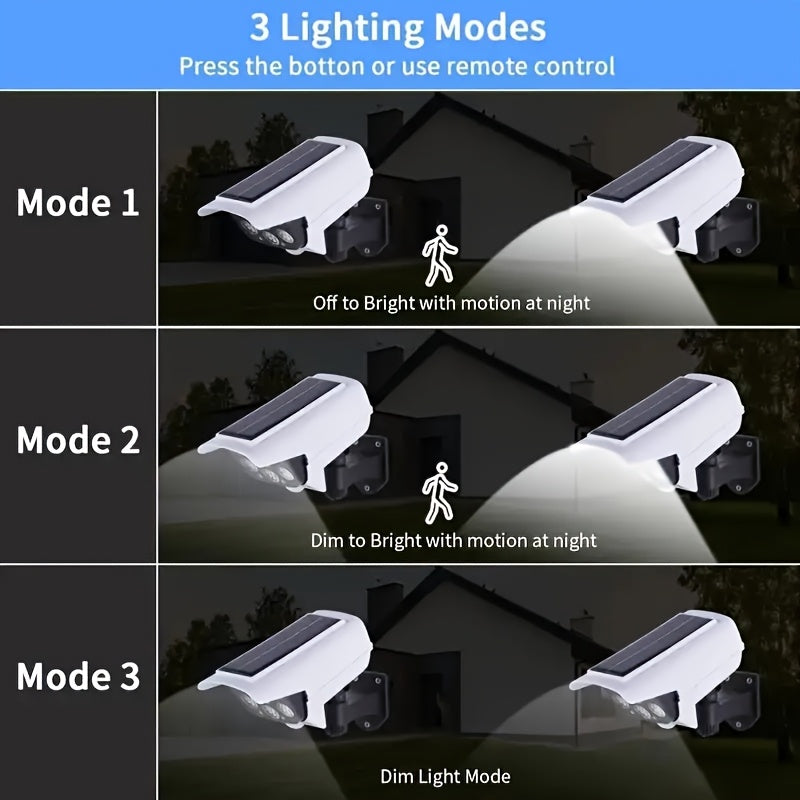 1pc Solar-Powered Motion Sensor Wall Light with LED Security Camera Design - Smart Outdoor Garden Lighting, Human Sensor Wall Lamp for Home Security & Energy Efficiency, Solar Outdoor Lights, Indoor Lighting, Modern Lighting,