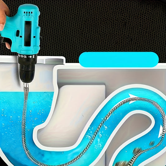 1pc Pipe Deburring Tool Drill Attachment, Multi-Functional Drain and Toilet Plunger, Hair and Debris Removal, Bathroom and Kitchen Drain Cleaner, Flexible Pipe Assistant for Commercial and Residential Use, Durable and Space-S