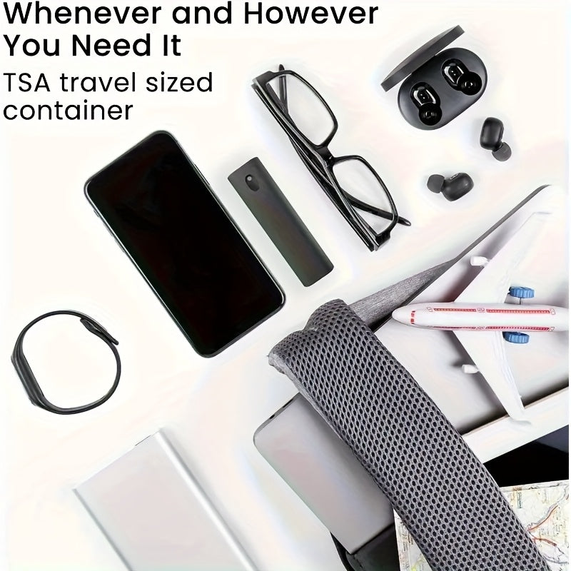 2in 1 Ultrafine Fiber Spray Bottle with Spray Nozzle & Cleaning Cloth - Durable Gray Design for Phone, Computer, Glasses, and More - Perfect for Home, Dorm, or School Use (Empty Bottle Only)
