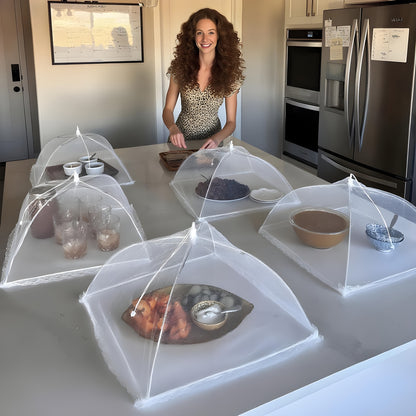 1pc Large Pop-Up Mesh Food Cover Tent - Portable, Foldable & Washable, Ideal for Outdoor Picnics, BBQs & Parties, Reusable Collapsible Screen Tent for Freshness and Convenience