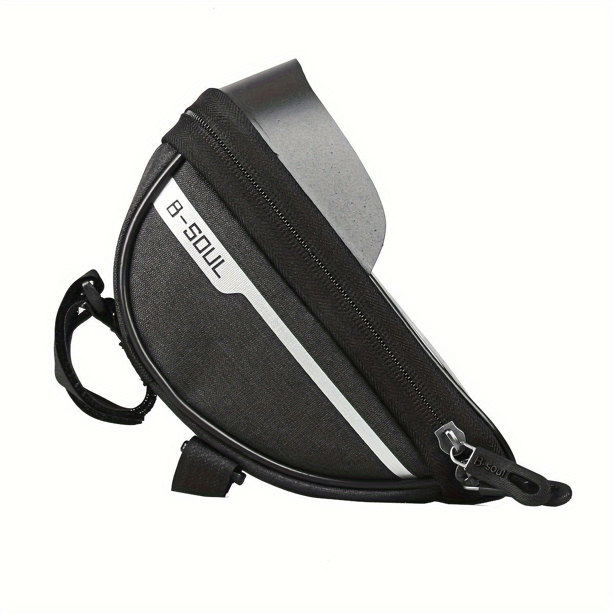 1pc B-SOUL Touch Screen Compatible Polyester Bike Bag, Adjustable Strap Mountain Bicycle Handlebar Pouch for Cycling