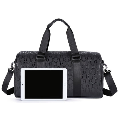 Stylish Black Briefcase Travel Bag - Large Capacity Durable Polyester Handbag with Adjustable Shoulder Strap & Zipper Closure, Sleek Minimalist Design for Work, Travel, Commute