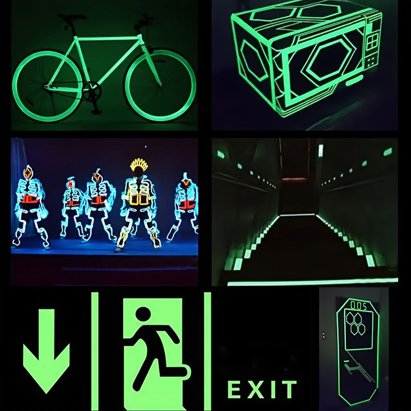 One Roll of Glow-In-The-Dark Tape, Adhesive Tape for Night Visibility, Safety Warning Tape for Security, And Home Decor.