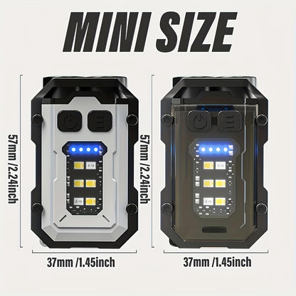 1pc LihangStar Mini Handheld Flashlight, USB Rechargeable Keychain Light with Power Display, Magnetic Base & Metal Clip, Super Bright Adjustable LED, 8 Modes, Battery, Type-C Charging for Outdoor Camping Hiking (Black), Hikin