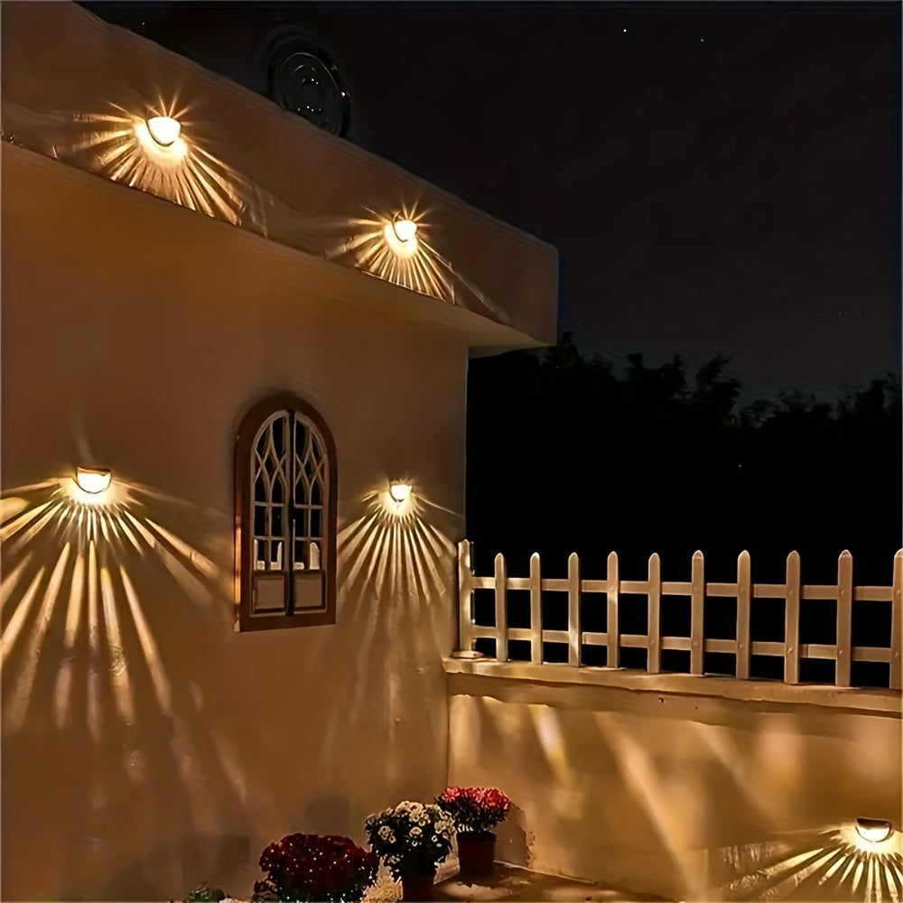 Staaricc 2/4/6pcs Solar fence lights, solar deck lights, solar wall lights, solar wall-mounted lights, outdoor fence deck garden garage ladder lighting