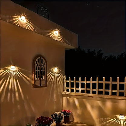 Staaricc 2/4/6pcs Solar fence lights, solar deck lights, solar wall lights, solar wall-mounted lights, outdoor fence deck garden garage ladder lighting