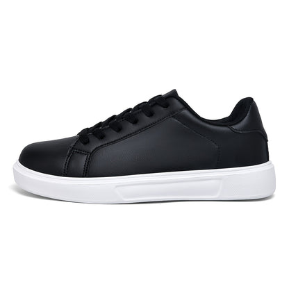Women's Casual Fashion Lace-Up Sneakers, Black Versatile Flat Skate Shoes, Comfortable Lightweight Outdoor Running Shoes