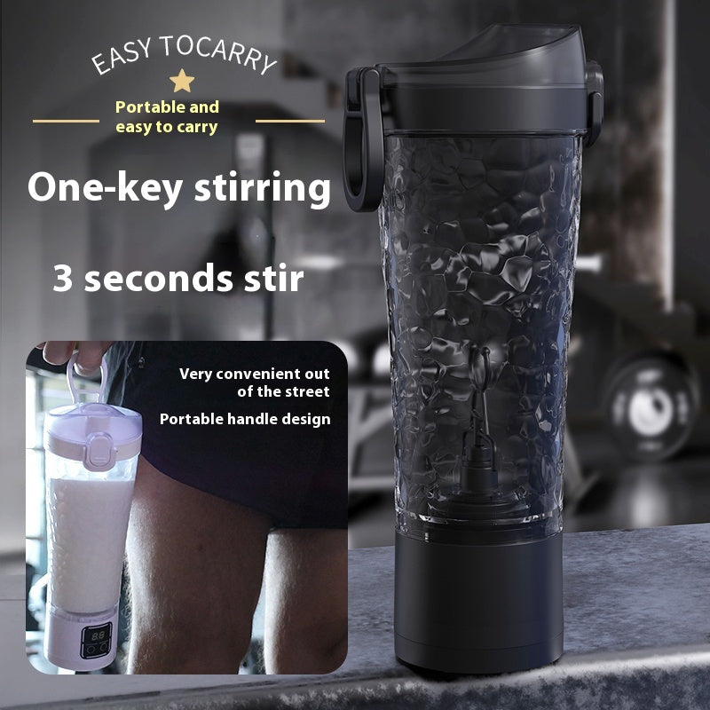 Automatic Stirring Cup with Digital Display - USB-Rechargeable Electric Coffee Cup, One-Touch Stirring, Portable Travel Mug with Spill-Proof Lid, Compatible with Protein Powder, Milk, Chocolate, Mocha - Ideal for Gym, Office,