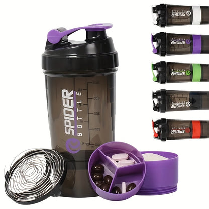 1pc Portable Outdoor Protein Shaker Cup - 3-Layer Detachable Design with Measurement Markings, BPA-Free Leak-Proof Blender for Fitness, Gym & On-the-Go Protein Powder Mixing (Multi-Color Options), Protein Shaker Bottle
