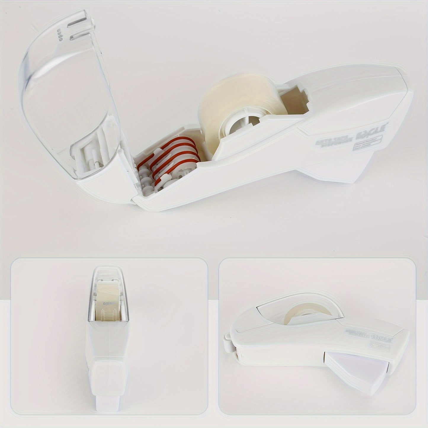 Eagle Automatic Tape Dispenser with One Roll Included, Handheld Packaging and Gift Wrapping Tape Cutter, Major Material ABS, Fits 1/2''-3/4'' Tape Width, Easy One-Handed Operation, No Batteries Required - Ideal for Scrapbooki