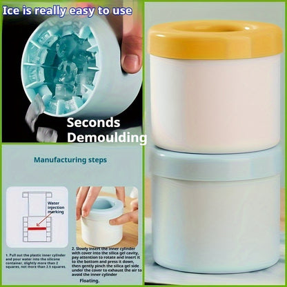 1pc Quick Freeze Silicone Ice Cube Trays - Easy to Use, Durable Plastic Molds for Perfectly Shaped Ice, Ideal for fruit juice, Ice Buckets & Cylindrical Cups, fruit juice Accessories,Suitable for Thanksgiving, Halloween, Chri