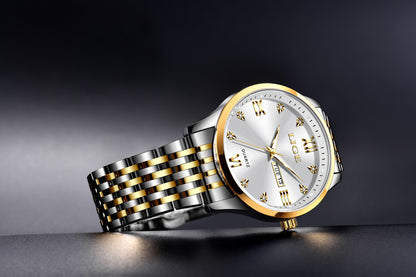 LIGE Women's Elegant Luxury Watch - Blue Dial with Roman Numerals, Quartz Movement, Battery-Powered Watch for Everyday, Formal, Travel - Perfect Gift for Valentine's, Birthdays, Anniversaries - Compatible with Formal & Casual