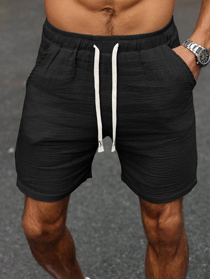 Men's Summer Cotton Casual Shorts with Elastic Waistband