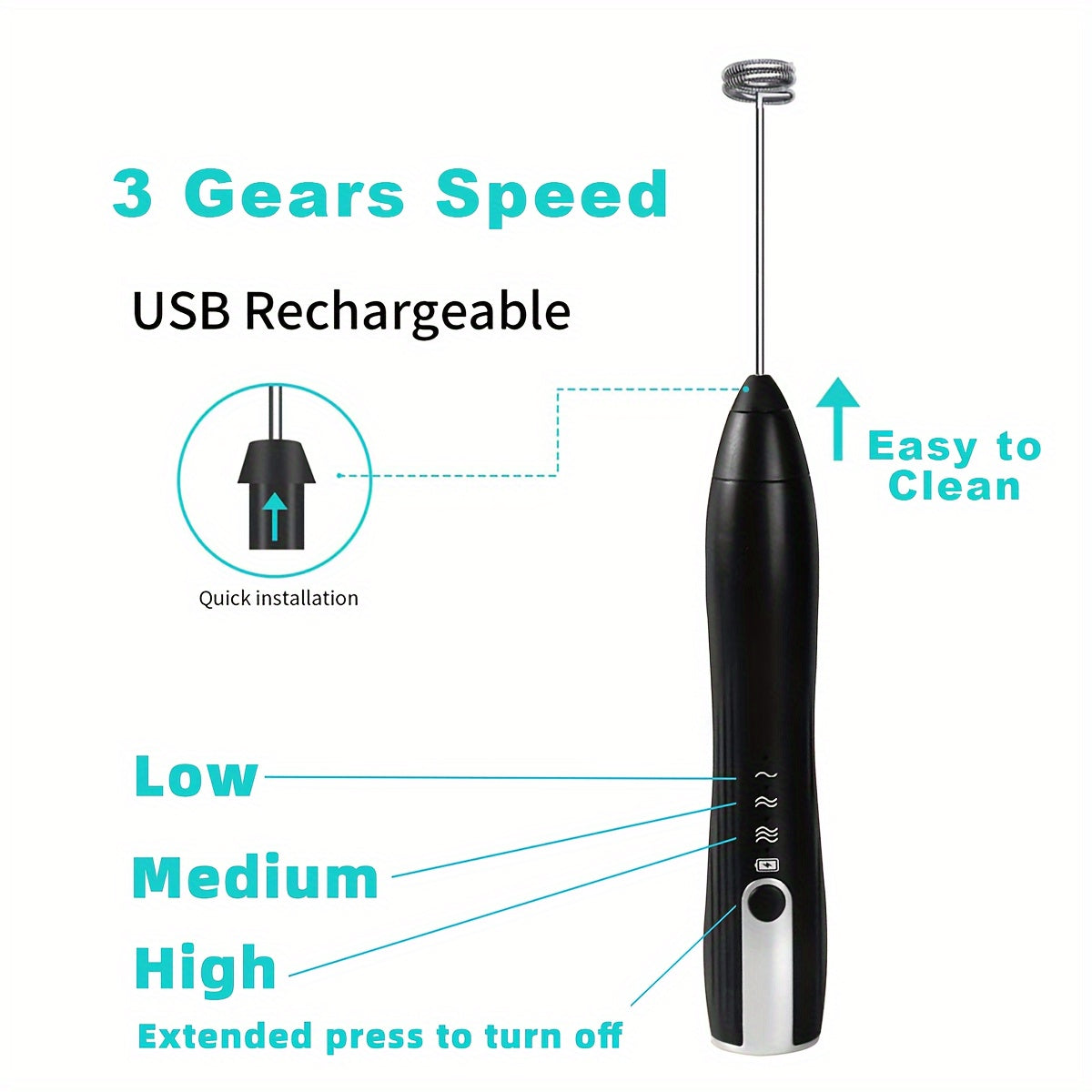USB Rechargeable Electric Whisk