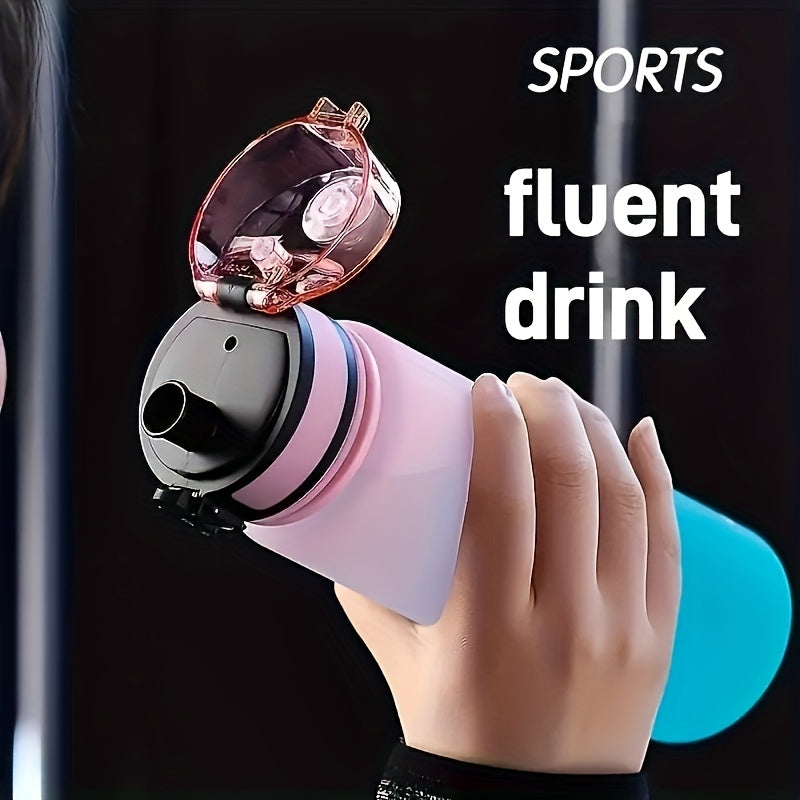 1pc Portable Leakproof Water Bottle With Time Marker And Carrying Strap