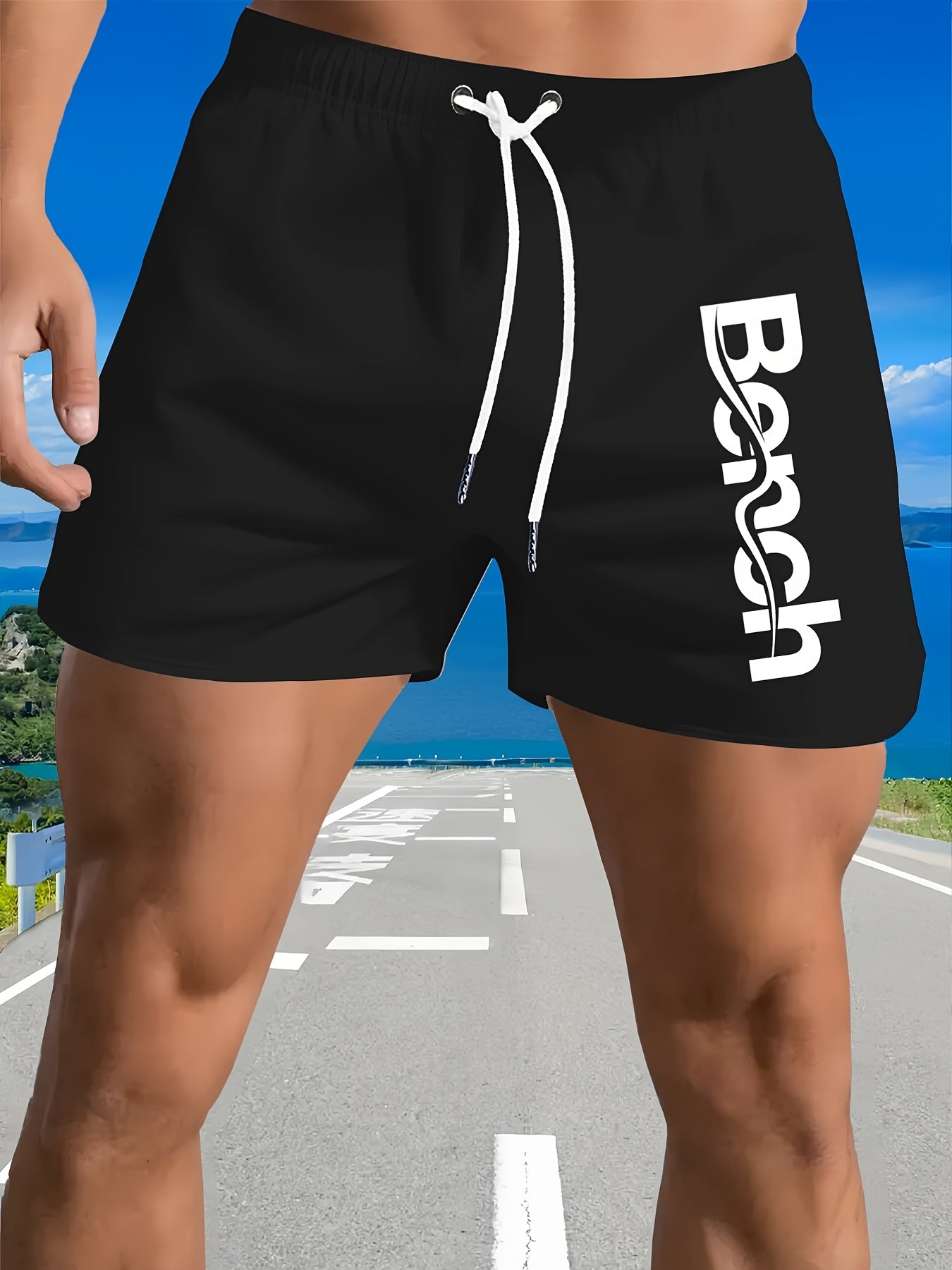 Men'S Quick-Dry Swim Trunks with Drawstring Waist - Vibrant Pink Geometric Pattern Beach Shorts, Breathable Regular Fit Casual Swimwear for Summer, Bathing Suits, Quickdrying Fabric